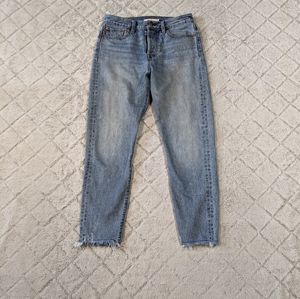 Levi's Jeans Women's 28 Blue Shut Up Wash Wedgie Fit High-Rise Raw Hem 27”